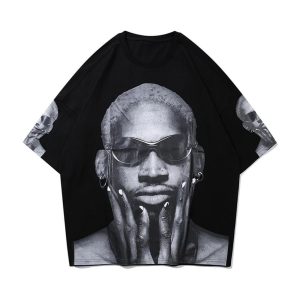 Custom Screen Print Sew T Shirt Breathable Men Black Blank Vintage Acid Washed Tshirts